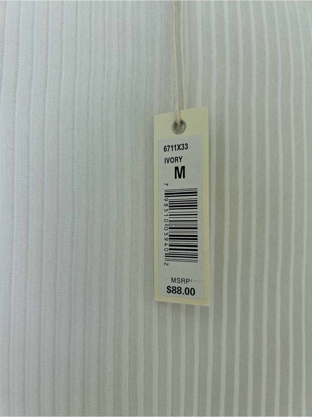 Max Studio Ivory Pleated Chiffon Tunic Blouse new with tags medium. - Picture 7 of 12